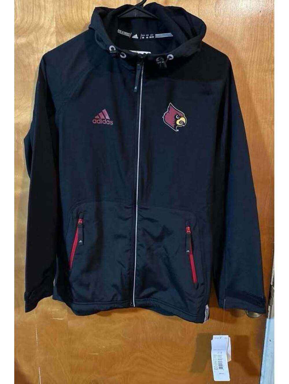 NEW adidas University of Louisville jacket thin windbreaker rain jacket size xs